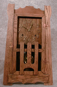 THIS IS A MISSION OAK MANTEL CLOCK THE "SAN RAFAEL" BY THE NEW HAVEN CLOCK CO. CIRCA 1910-15. — Antique Clocks Price Guide