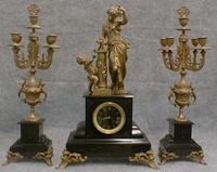 THIS IS A LARGE FRENCH CLOCK AND CANDLEABRA SET. CIRCA 1900. — Antique Clocks Price Guide