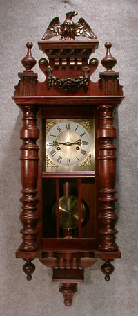 THIS IS A SPRINGWOUND VIENNA STYLE WALL CLOCK BY THE HAMBURG AMERICAN CLOCK CO. CIRCA 1910. — Antique Clocks Price Guide