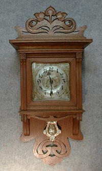 ART NOUVEAU STYLE GERMAN BERLINER WALL CLOCK BY LFS (LORENZ FURTWANGLER &amp; SOHNE). CIRCA 1900. — Antique Clocks Price Guide