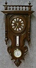 FRENCH WEATHER STATION. WALNUT CASE WITH WIDOW'S WALK TOP, SINGLE SIDE COLUMNS. CIRCA 1895-1910.