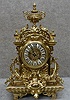 FRENCH GOLD PLATED SOLID BRASS MANTEL CLOCK BY JAPY FRERES. CIRCA 1885-1900.