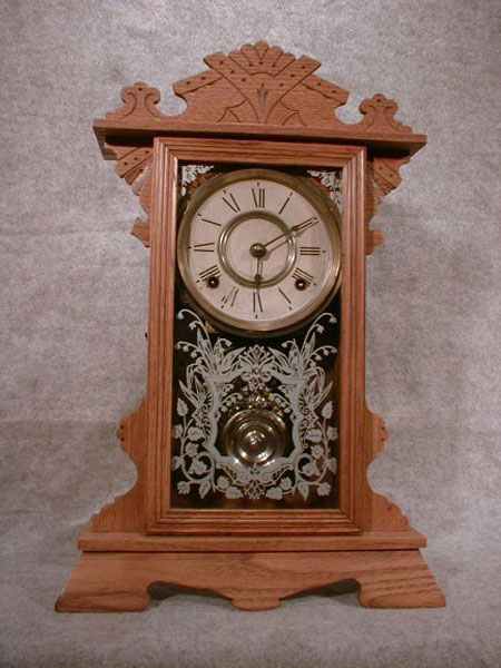 This An Ansonia Oak Shelf Clock The "Amazon". Circa 1895-1900. — Antique Clocks Price Guide