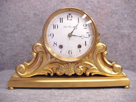 Seth Thomas Metal Tambour "Tampa" In A Gilt Finish. Circa 1910. — Antique Clocks Price Guide