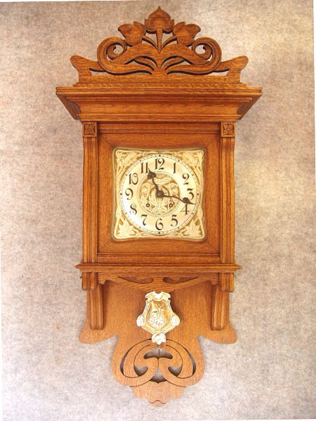 Art Nouveau Style German Berliner Wall Clock By LFS (Lorenz Furtwangler And Sohne). Circa 1900. — Antique Clocks Price Guide