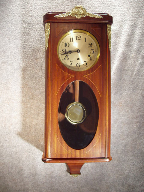 French Box Clock In A Mahogany Veneered Case. Circa 1900-1910. — Antique Clocks Price Guide