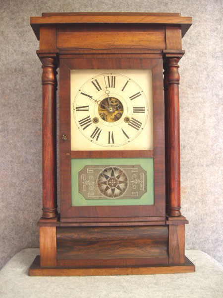 30-Hour Og Shelf Clock By William S. Johnson At 16 Courtland Street In N New York. Circa 1841-1848. — Antique Clocks Price Guide