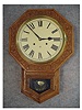 This Is An Ansonia Short Drop School Clock In An Oak Embossed Case, "Drop Octagon Extra".  Circa 1900-1910.