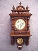 Oak Cased German Berliner Style Wall Clock. Circa 1900-1910.