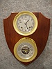 Polished Brass 3 3/4" Matching Clock And Barometer Set By The Chelsea Clock Co. Circa 1958-1959