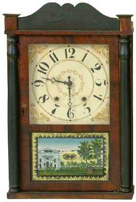 Jerome &amp; Darrow Transitional Column and Splat Shelf Clock, — Antique Clocks Price Guide