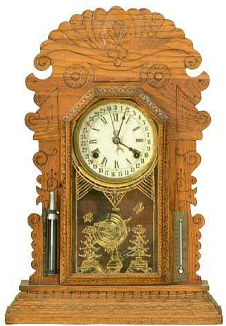 Waterbury Tampa Model Oak Kitchen Calendar Shelf Clock — Antique Clocks Price Guide