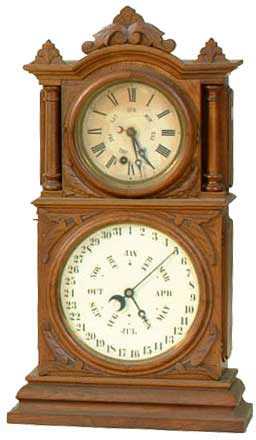 Ingraham Parlor Walnut Shelf Calendar Clock — Antique Clocks Price Guide