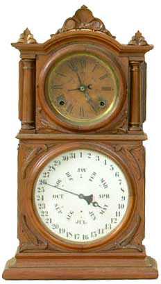 Ingraham Parlor Walnut Shelf Calendar Clock — Antique Clocks Price Guide