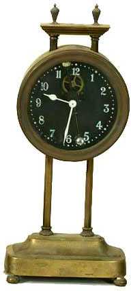French Brass Gravity Shelf Clock — Antique Clocks Price Guide