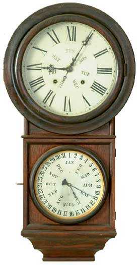 Welch, Spring &amp; Co. Wall Calendar Number 4 — Antique Clocks Price Guide
