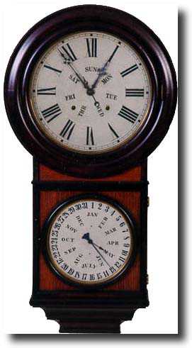 WELCH WALL CALENDAR CLOCK (Forestville, CT c. 1870) — Antique Clocks Price Guide