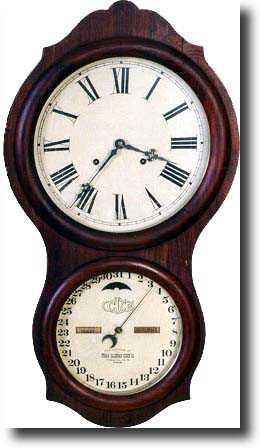 ITHACA DOUBLE DIAL WALL CALENDAR CLOCK (Ithaca, NY c. 1870) — Antique Clocks Price Guide