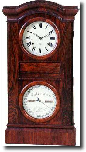 SETH THOMAS DOUBLE DIAL CALENDAR SHELF CLOCK (c. 1860) — Antique Clocks Price Guide