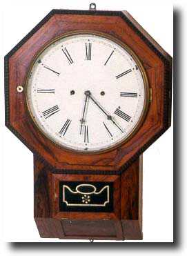 ATKINS CLOCK CO. OCTAGONAL WALL CLOCK (Bristol, CT c. 1865) — Antique Clocks Price Guide