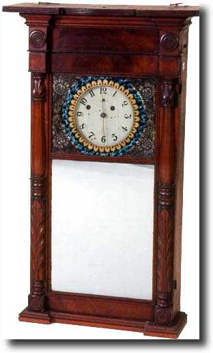 ASA MUNGER IRONING BOARD TOP SHELF CLOCK (Auburn, NY c. 1830) — Antique Clocks Price Guide