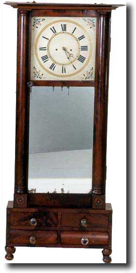 VERY RARE, MONUMENTAL ABNER JONES SHELF CLOCK (E. Bloomfield, NY c. 1825-1830) — Antique Clocks Price Guide