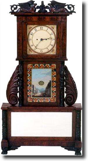 EXTREMELY RARE, MONUMENTAL, NY SHELF CLOCK (C. Platt, NY c. 1823) — Antique Clocks Price Guide