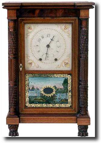 EXTREMELY RARE MARK LEAVENWORTH SHELF CLOCK (Mark Leavenworth, Waterbury, CT c. 1828) — Antique Clocks Price Guide
