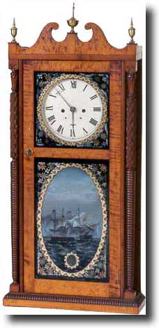 EXTREMELY RARE JOSEPH BURRITT NYS PILLAR AND SCROLL (Ithaca, NY c. 1815) — Antique Clocks Price Guide