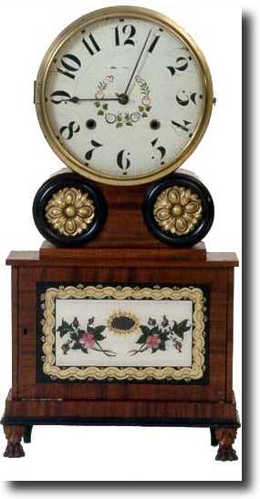 VERY RARE JOSEPH IVES DUNCAN PHYFE SHELF CLOCK (Brooklyn, NY c. early 1820s) — Antique Clocks Price Guide