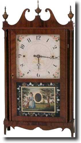 RARE NORRIS NORTH PILLAR AND SCROLL (Torrington, CT c. 1820) — Antique Clocks Price Guide