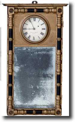 RARE SAMUEL ABBOTT MIRROR CLOCK (Boston, MA c. 1820) — Antique Clocks Price Guide