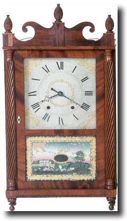 JEROME AND DARROW JESTER TOP SHELF CLOCK (Bristol, CT c. 1825) — Antique Clocks Price Guide