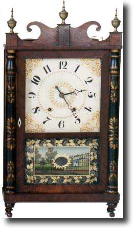 CHAUNCEY IVES JESTER TOP SHELF CLOCK (Bristol, CT c. 1825) — Antique Clocks Price Guide