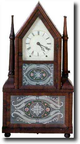 RARE BIRGE AND FULLER FOUR CANDLESTICK STEEPLE CLOCK (c. 1840 — Antique Clocks Price Guide