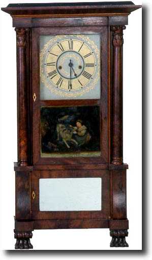 E.W. ADAMS EMPIRE SHELF CLOCK (Seneca Falls, NY c. 1840) — Antique Clocks Price Guide