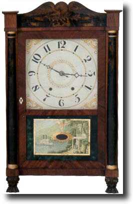 MARK LEAVENWORTH &amp; CO. SHELF CLOCK (Waterbury, CT c. 1830) — Antique Clocks Price Guide