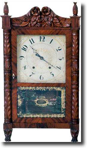 RILEY WHITING SHELF CLOCK (Winchester, CT c. 1830) — Antique Clocks Price Guide