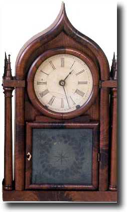 BREWSTER &amp; INGRAHAM ONION TOP SHELF CLOCK (Bristol, CT c. 1840) — Antique Clocks Price Guide
