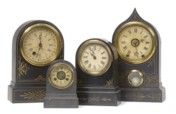 Four Iron Cased Terry Beehive Clocks, — Antique Clocks Price Guide