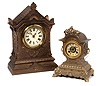 Two Terry Cast Metal Shelf Clocks,