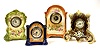 Four Miniature China Cased Clocks,