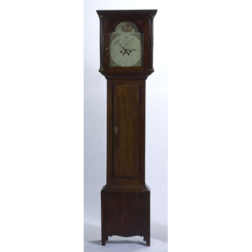 New England Tall Case Clock in Birch and Mahogany, — Antique Clocks Price Guide