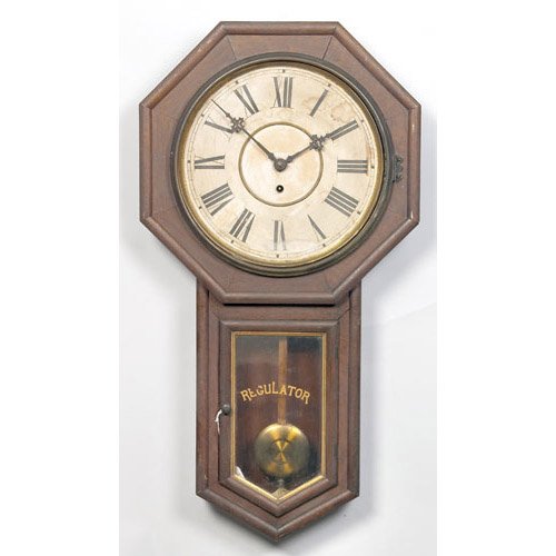Waterbury Regent Regulator Wall Clock, — Antique Clocks Price Guide