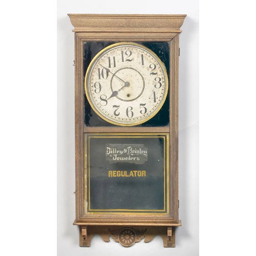 Sessions Oak Jeweler's Regulator Clock, — Antique Clocks Price Guide