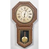 Welch Star Pointer Regulator Wall Clock pressed oak octagonal case in original varnish finish with long drop and gilt edged tablet; printed paper dial with Roman numerals marked Made by E.M. Welsh MFG. Co. Forestville Conn. U.S.A. with printed paper label on rear with model name; 17.5" wide x 4" deep x 32.5" long.From the Estate of John Auraden of Hamilton & Fairhaven,