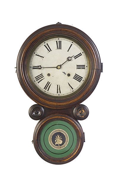 Ingraham &amp; Co. Mahogany Drop Regulator Wall Clock, — Antique Clocks Price Guide