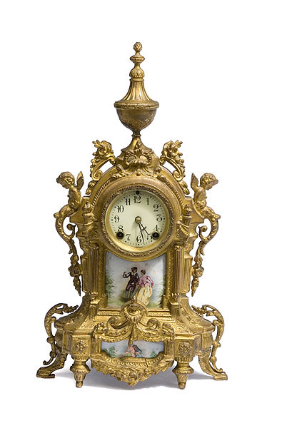 Lakeside Model New Haven Brass Ormolu Shelf Clock, — Antique Clocks Price Guide