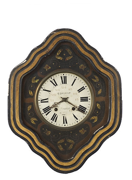 French R. Rouault, Morbier Spring-Driven Wall Clock, — Antique Clocks Price Guide