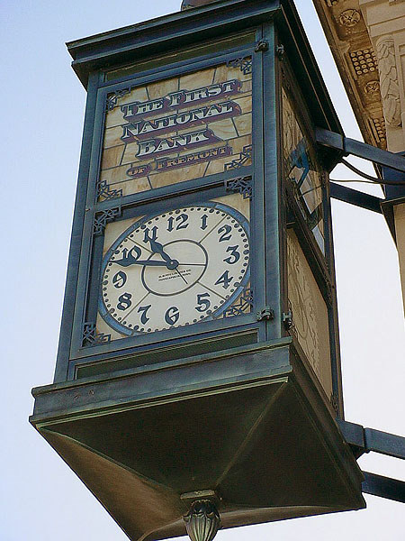 O.B. McClintock Co. Four Panel Bank Clock with Stained Glass Dials &amp; Tubular Chimes, — Antique Clocks Price Guide